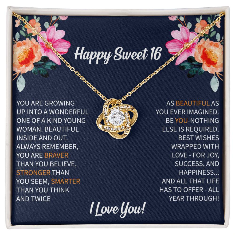 Sweet 16 Necklace - Sweet Sixteen, Daughter, Granddaughter, Niece, Friend, Heartfelt Card & Jewelry Gift for 16th Birthday - Beauty Belliss